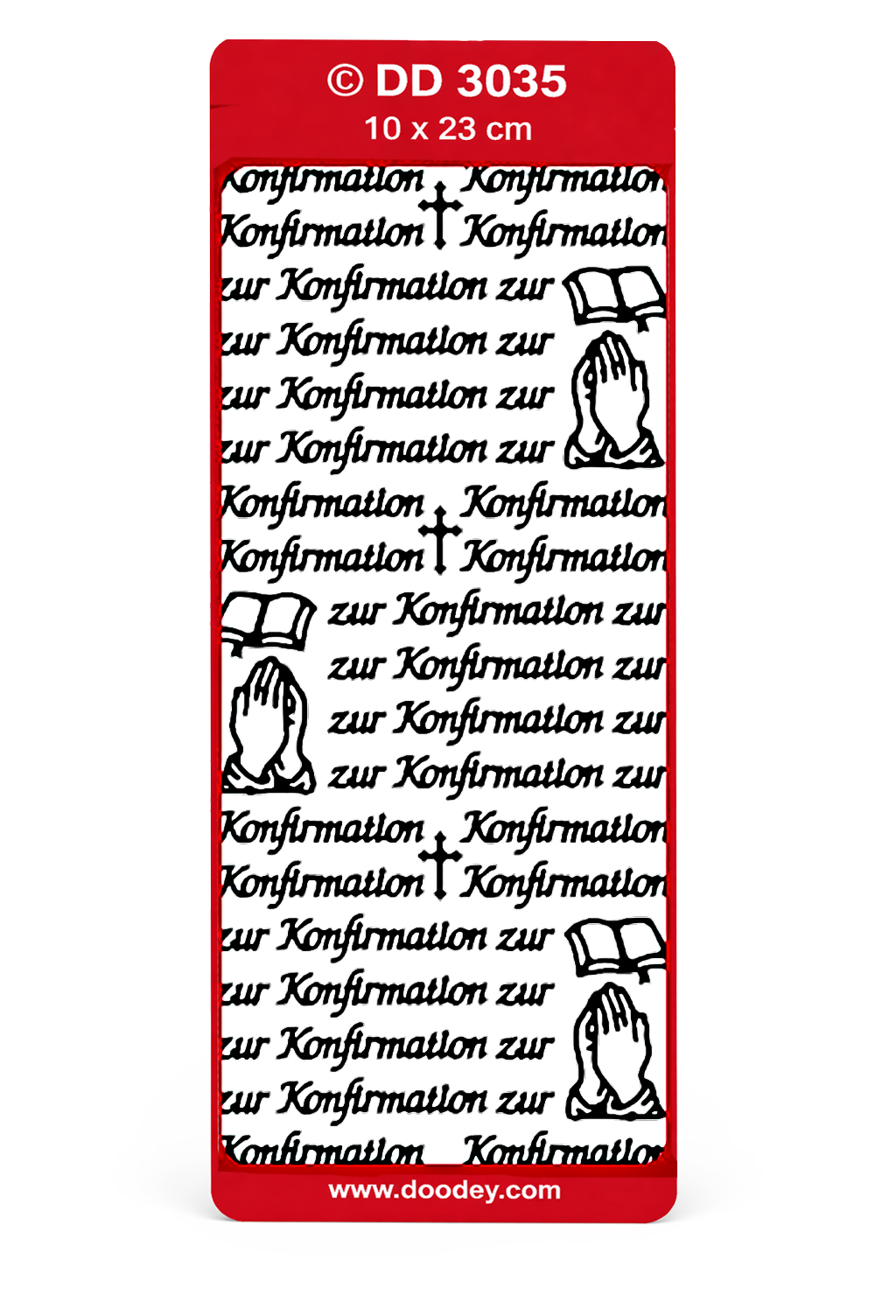 Glänzende Umrissaufkleber Konfirmation 1 Bogen 23x10cm