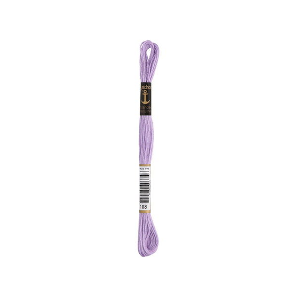 Anchor -Stranded Mouliné-Garn VIOLETTTÖNE Sticktwist 6-fädig 100% Baumwolle 8m