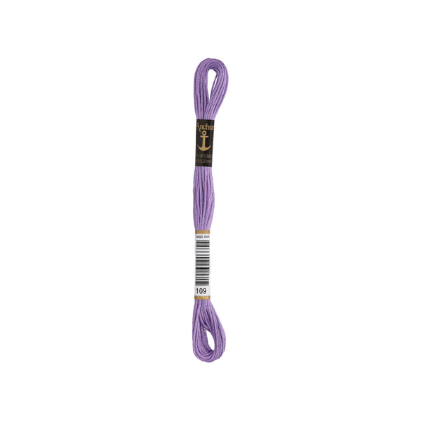 Anchor -Stranded Mouliné-Garn VIOLETTTÖNE Sticktwist 6-fädig 100% Baumwolle 8m