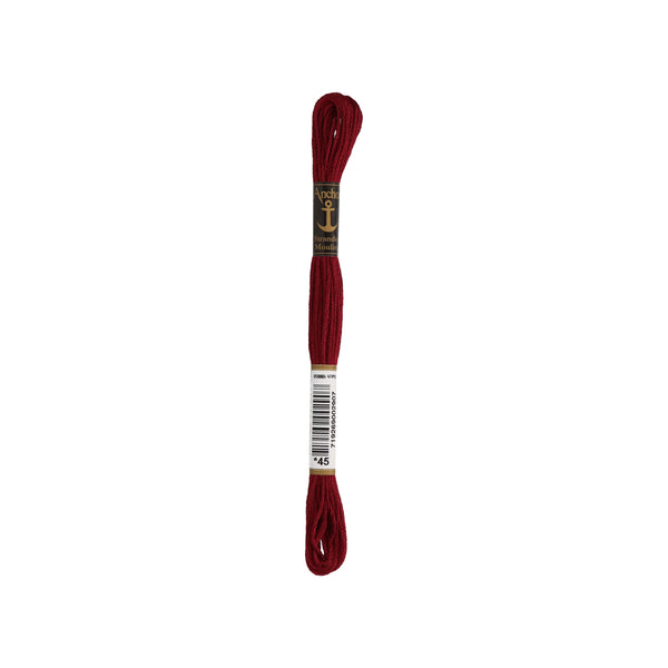 Anchor -Stranded Mouliné-Garn ROTTÖNE Sticktwist 6-fädig 100% Baumwolle 8m
