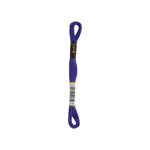Anchor -Stranded Mouliné-Garn VIOLETTTÖNE Sticktwist 6-fädig 100% Baumwolle 8m
