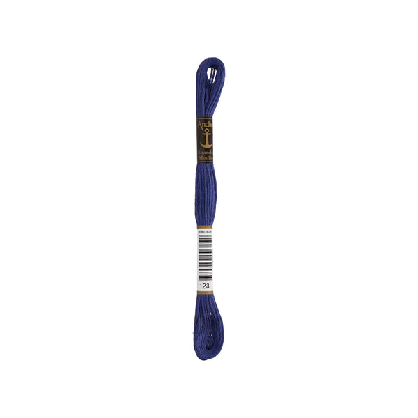 Anchor -Stranded Mouliné-Garn BLAUTÖNE Sticktwist 6-fädig 100% Baumwolle 8m