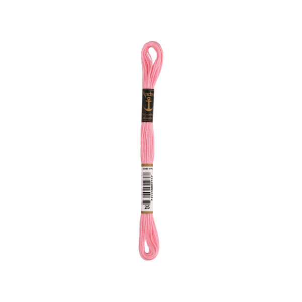 Anchor -Stranded Mouliné-Garn ROSATÖNE Sticktwist 6-fädig 100% Baumwolle 8m