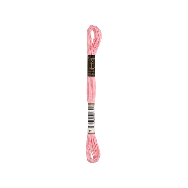 Anchor -Stranded Mouliné-Garn ROSATÖNE Sticktwist 6-fädig 100% Baumwolle 8m