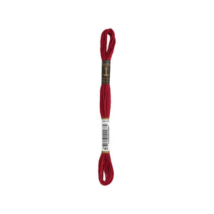 Anchor -Stranded Mouliné-Garn ROTTÖNE Sticktwist 6-fädig 100% Baumwolle 8m