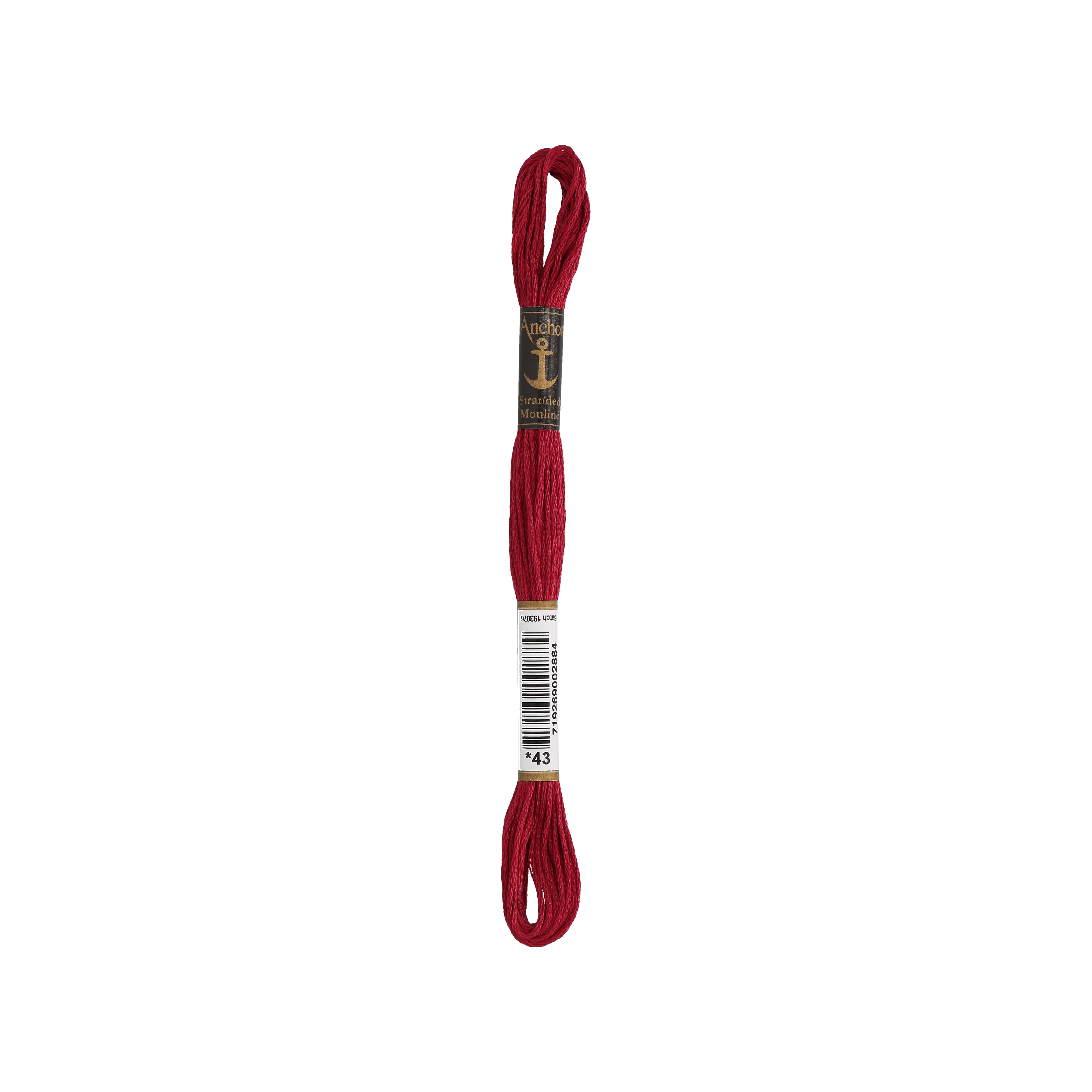 Anchor -Stranded Mouliné-Garn ROTTÖNE Sticktwist 6-fädig 100% Baumwolle 8m