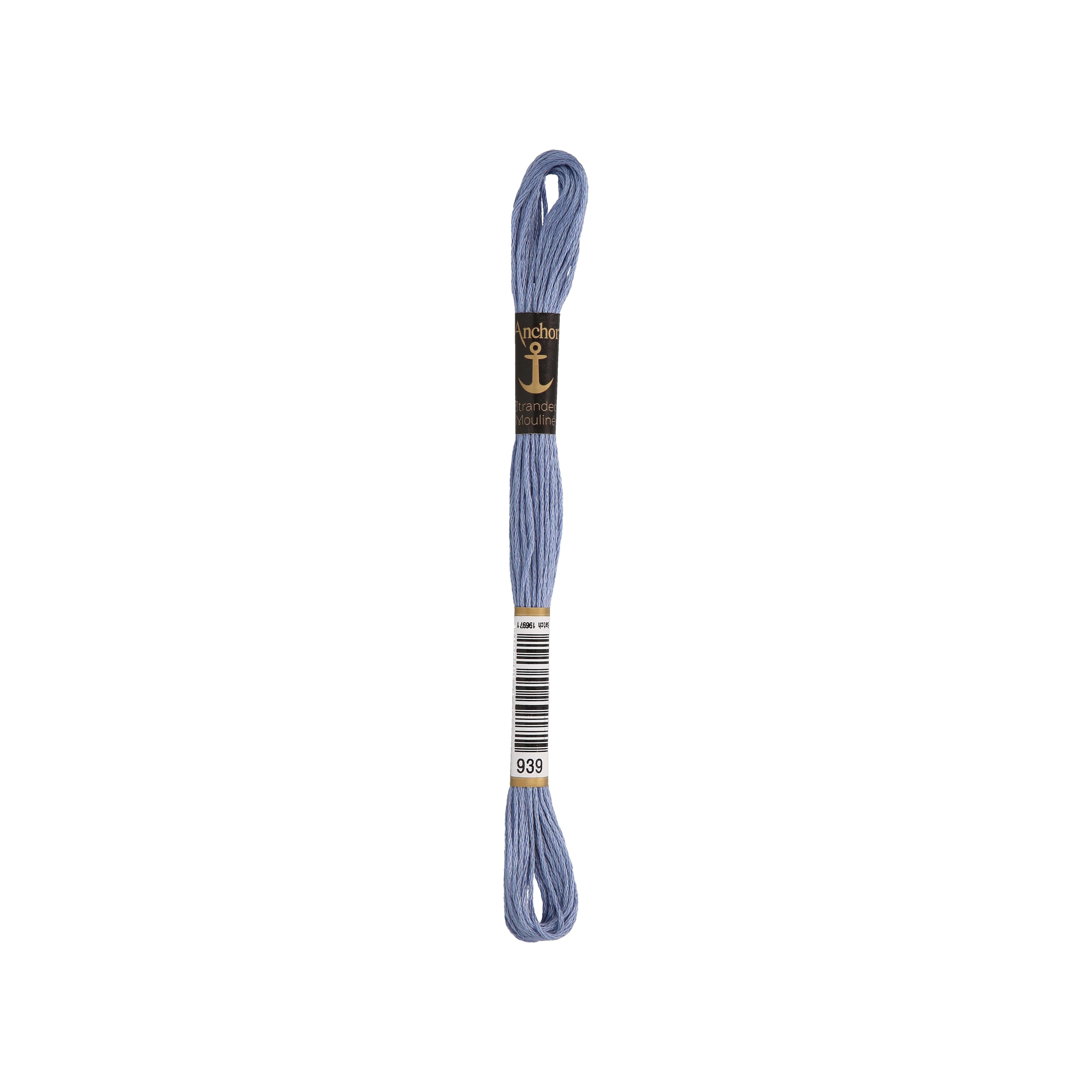 Anchor -Stranded Mouliné-Garn BLAUTÖNE Sticktwist 6-fädig 100% Baumwolle 8m