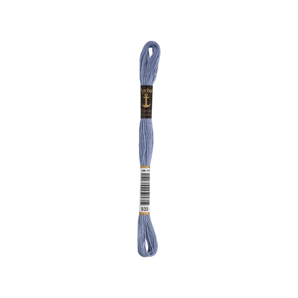 Anchor -Stranded Mouliné-Garn BLAUTÖNE Sticktwist 6-fädig 100% Baumwolle 8m