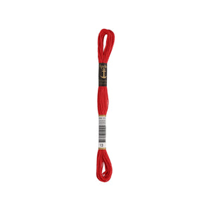 Anchor -Stranded Mouliné-Garn ROTTÖNE Sticktwist 6-fädig 100% Baumwolle 8m