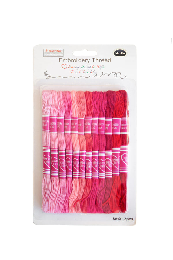 Stickgarn-Set Rosa-Töne 12 Bund á 8m
