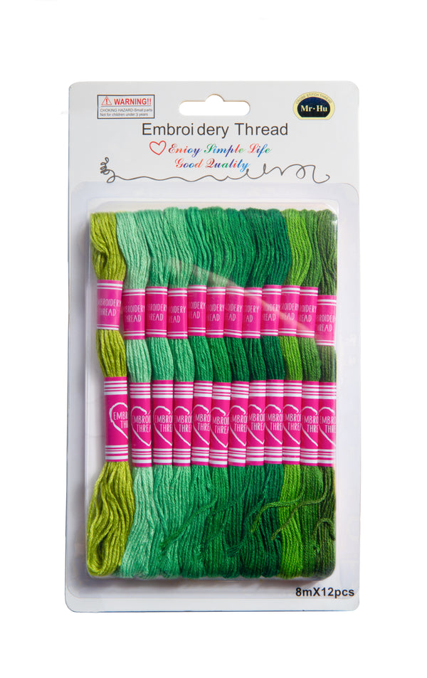 Stickgarn-Set Ombré Farbverlauf 12 Bund á 8m