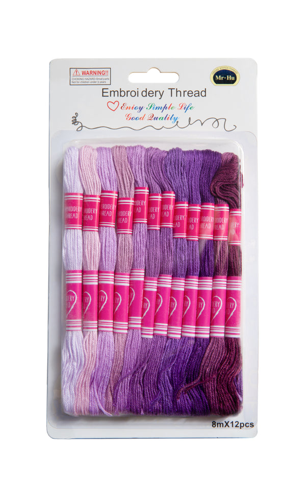Stickgarn-Set Ombré Farbverlauf 12 Bund á 8m
