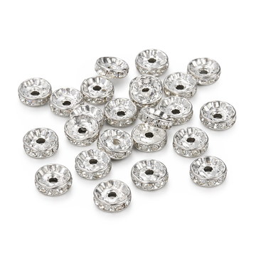 Strassrondelle Zwischenperle mit klaren Strasssteinchen 10mm 30 Stück/Dose