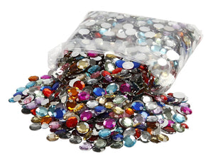 Strasssteine rund Ø 6+9+12 mm Farben-Mix bunt 3600 Stück / Packung