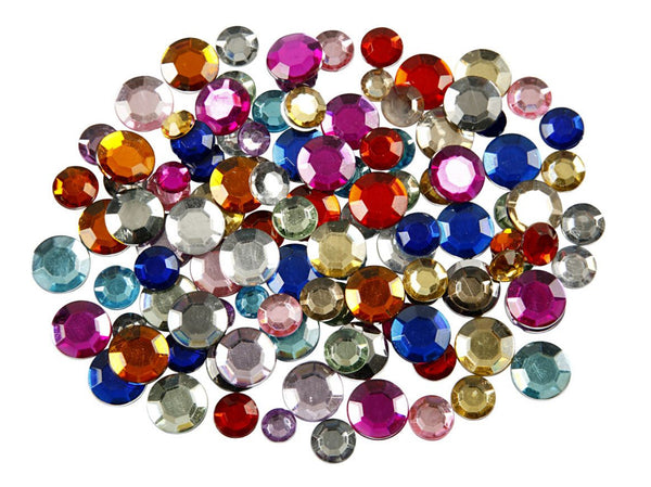 Strasssteine rund Ø 6+9+12 mm Farben-Mix bunt 3600 Stück / Packung