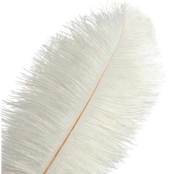 Straußenfeder weiß 40-45cm lang per Stück