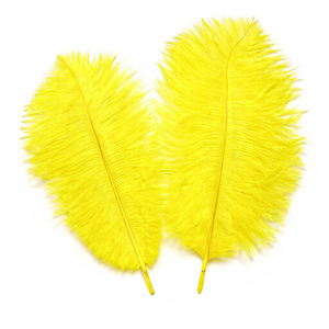 Straussen-Federn gelb 20cm 2 Stück/Pkg.