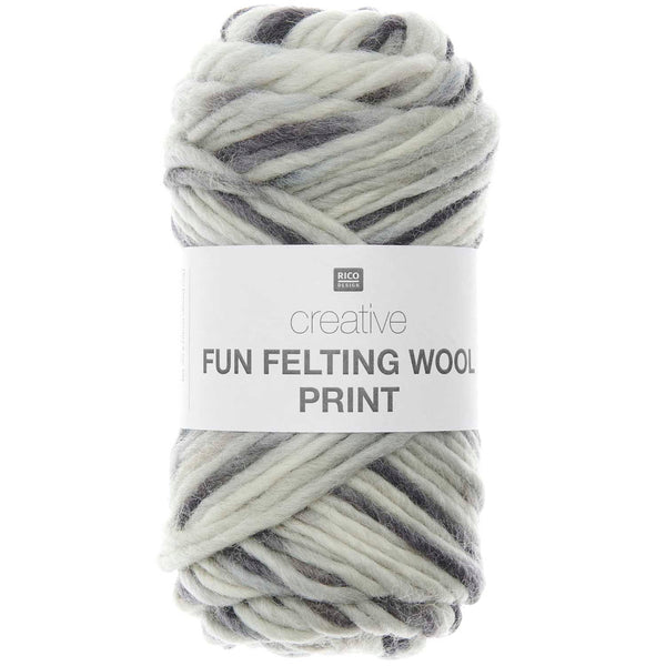 Rico Design Creative Fun Felting Wool PRINT Strickfilzwolle 50g 50m