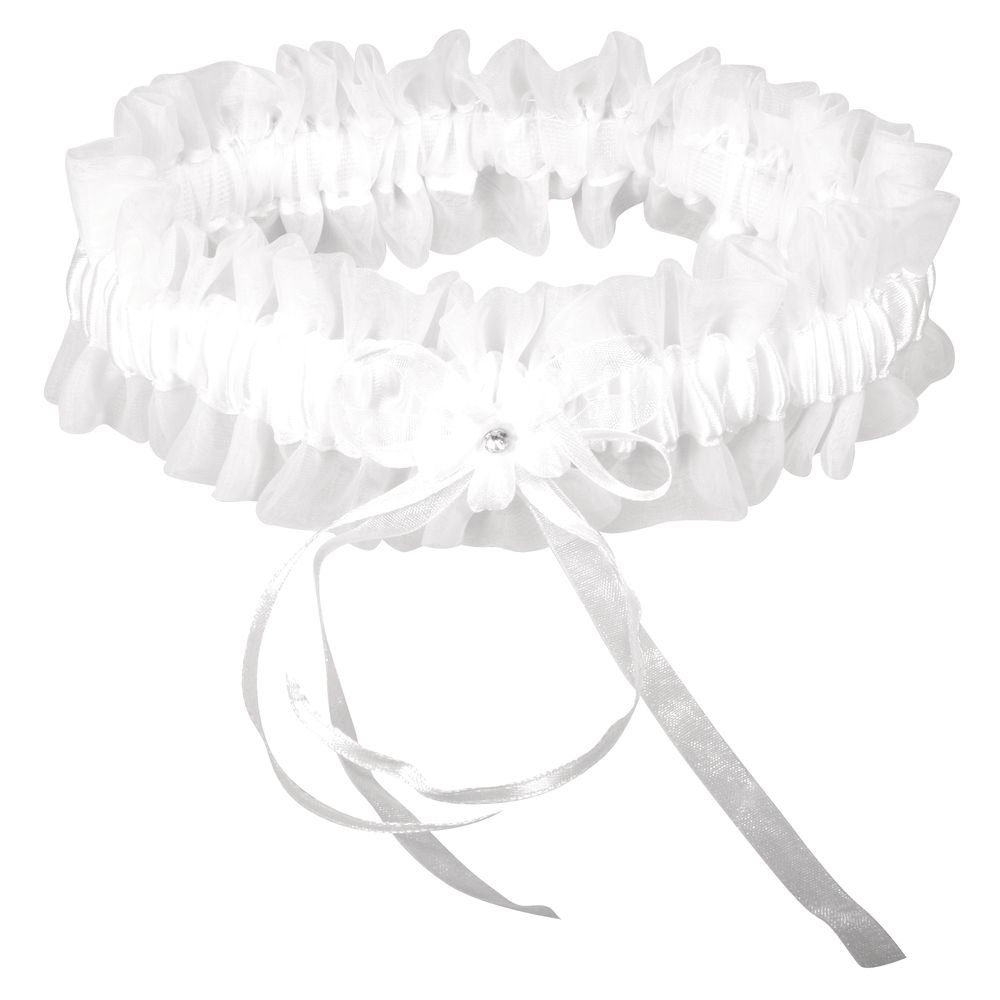 Strumpfband Tüll und Satin 20cm