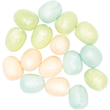Styropor-Eier Glitter Pastellfarben mit Lochbohrung 3cm 16 Stück