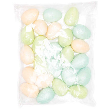 Styropor-Eier Glitter Pastellfarben mit Lochbohrung 4cm 24 Stück