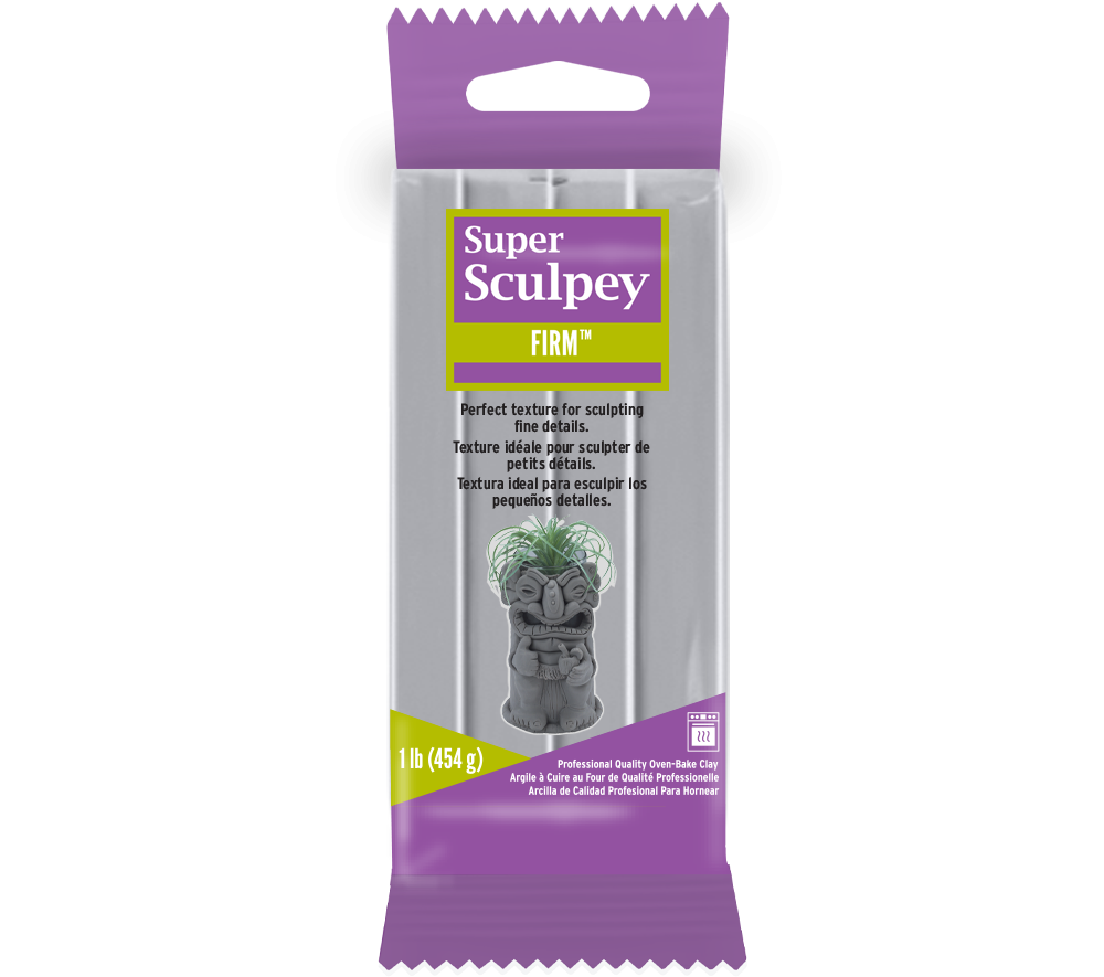 Super Sculpey Firm - Extra feine Modelliermasse grau, Grey 1lb