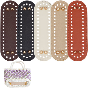 Taschenboden Kunstleder oval mit Standfüßen für Häkeltaschen verschiedene Farben 18x5,5cm 1 Stück