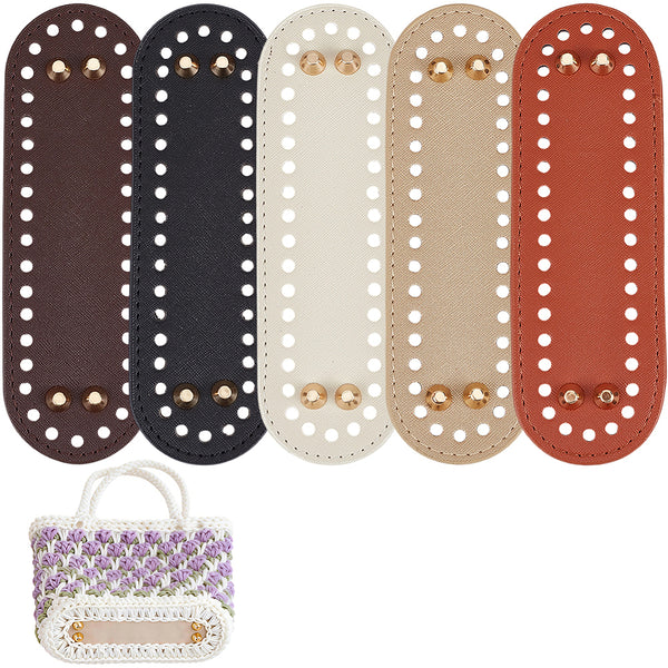 Taschenboden Kunstleder oval mit Standfüßen für Häkeltaschen verschiedene Farben 18x5,5cm 1 Stück