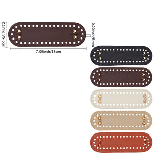 Taschenboden Kunstleder oval mit Standfüßen für Häkeltaschen verschiedene Farben 18x5,5cm 1 Stück