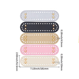 Taschenboden Kunstleder oval mit 38 Löchern für Häkeltaschen verschiedene Farben 18,1x5,2cm 1 Stück