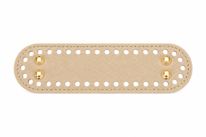 Taschenboden Kunstleder oval mit 38 Löchern für Häkeltaschen verschiedene Farben 18,1x5,2cm 1 Stück