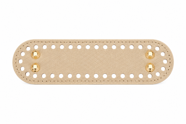 Taschenboden Kunstleder oval mit 38 Löchern für Häkeltaschen verschiedene Farben 18,1x5,2cm 1 Stück