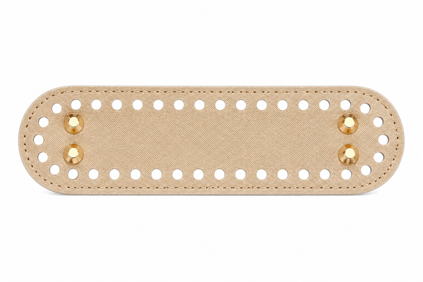 Taschenboden Kunstleder oval mit Standfüßen für Häkeltaschen verschiedene Farben 18x5,5cm 1 Stück