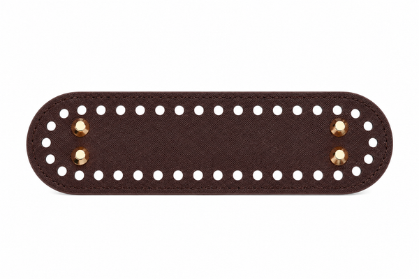 Taschenboden Kunstleder oval mit Standfüßen für Häkeltaschen verschiedene Farben 18x5,5cm 1 Stück
