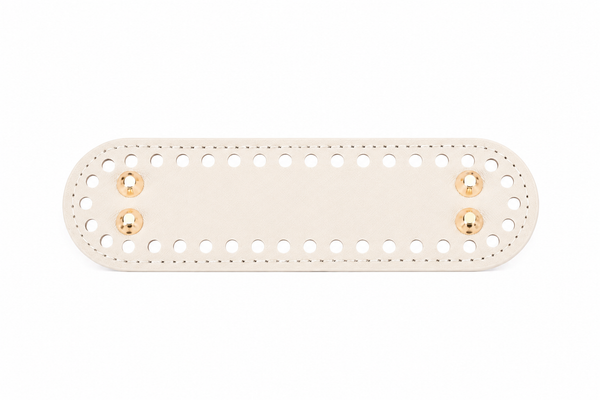 Taschenboden Kunstleder oval mit 38 Löchern für Häkeltaschen verschiedene Farben 18,1x5,2cm 1 Stück
