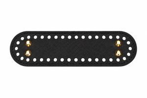 Taschenboden Kunstleder oval mit 38 Löchern für Häkeltaschen verschiedene Farben 18,1x5,2cm 1 Stück