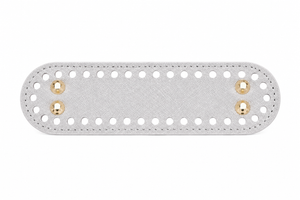 Taschenboden Kunstleder oval mit 38 Löchern für Häkeltaschen verschiedene Farben 18,1x5,2cm 1 Stück