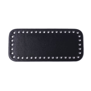 Taschenboden PU Kunstleder rechteckig schwarz für Häkeltaschen 18,2x8,2cm 1 Stück