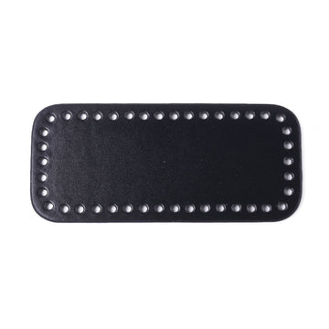 Taschenboden PU Kunstleder rechteckig schwarz für Häkeltaschen 18,2x8,2cm 1 Stück