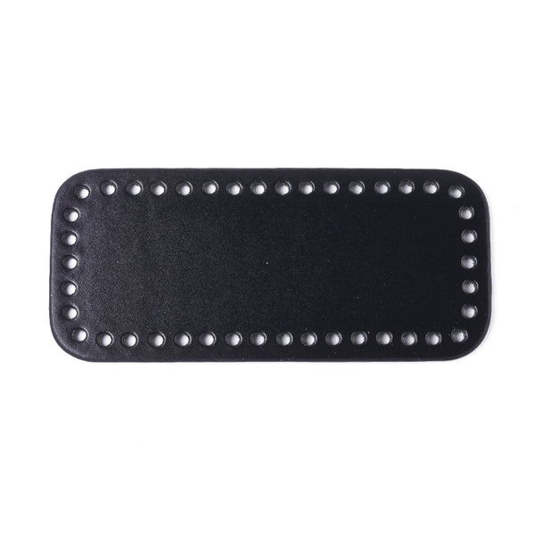 Taschenboden PU Kunstleder rechteckig schwarz für Häkeltaschen 18,2x8,2cm 1 Stück
