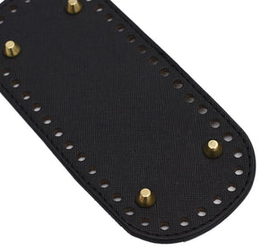 Taschenboden oval PU-Leder mit Löchern und Nieten 18×8cm