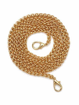 Taschenkette mit Karabinerhaken Metall hellgoldfarben für Handtaschen 100cm 1 Stück