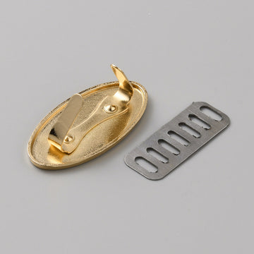 Taschenlabel "Handmade" Metall oval hellgoldfarben 40x19,5mm 1 Stück