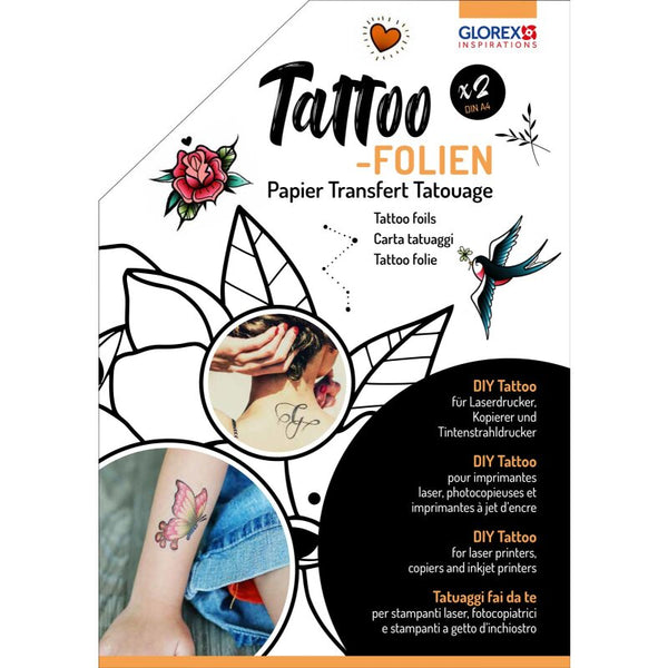 Tattoofolie 2 Stück für Laser- & Tintenstrahldrucker