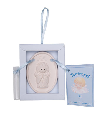 Schutzengel Taufe H6,5cm mit Fläschchen für Weiwasser