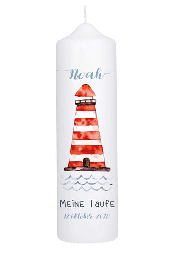 Taufkerze Leuchtturm 250/70mm gedruckt