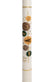 Taufkerze Stearin Kreise beige grün 40x3cm inkl. Karton