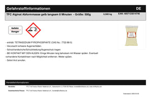Troll Factory Alginat Abformmasse Pulver langsam 8 Minuten gelb 500g