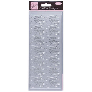 Outline Stickers Thank You 1 Bogen 24x10cm