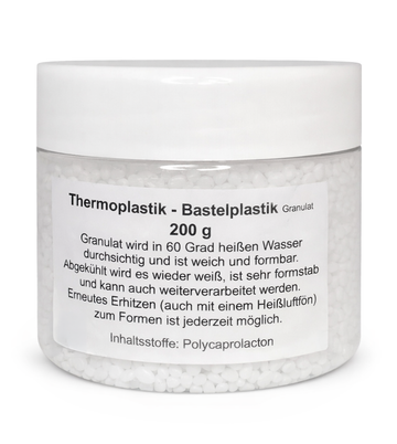 Thermoplastik Polymorph Kunststoff Granulat weiß 200g / Dose